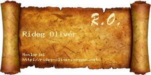 Rideg Olivér névjegykártya